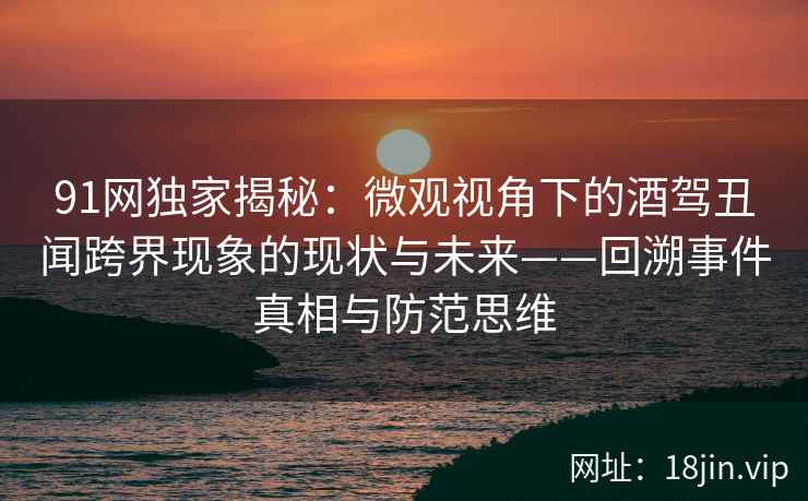 91网独家揭秘：微观视角下的酒驾丑闻跨界现象的现状与未来——回溯事件真相与防范思维