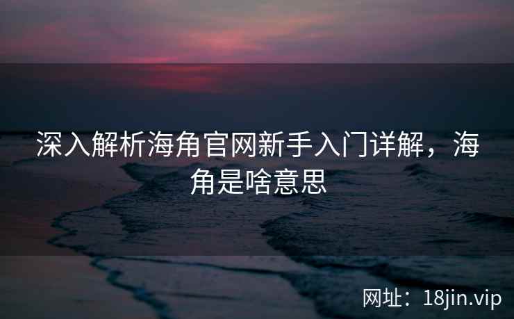 深入解析海角官网新手入门详解，海角是啥意思