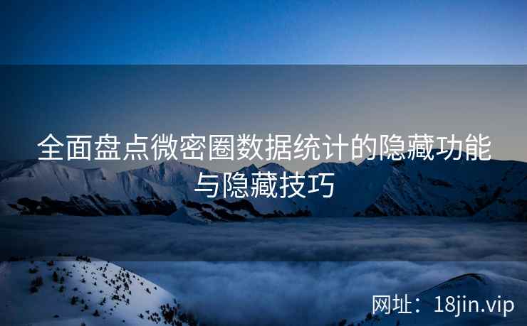 全面盘点微密圈数据统计的隐藏功能与隐藏技巧